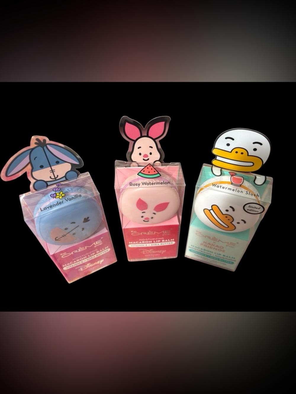 The Creme Shop Macaron Lip Balm Bundle Disney Piglet Eeyore Tube NWT
